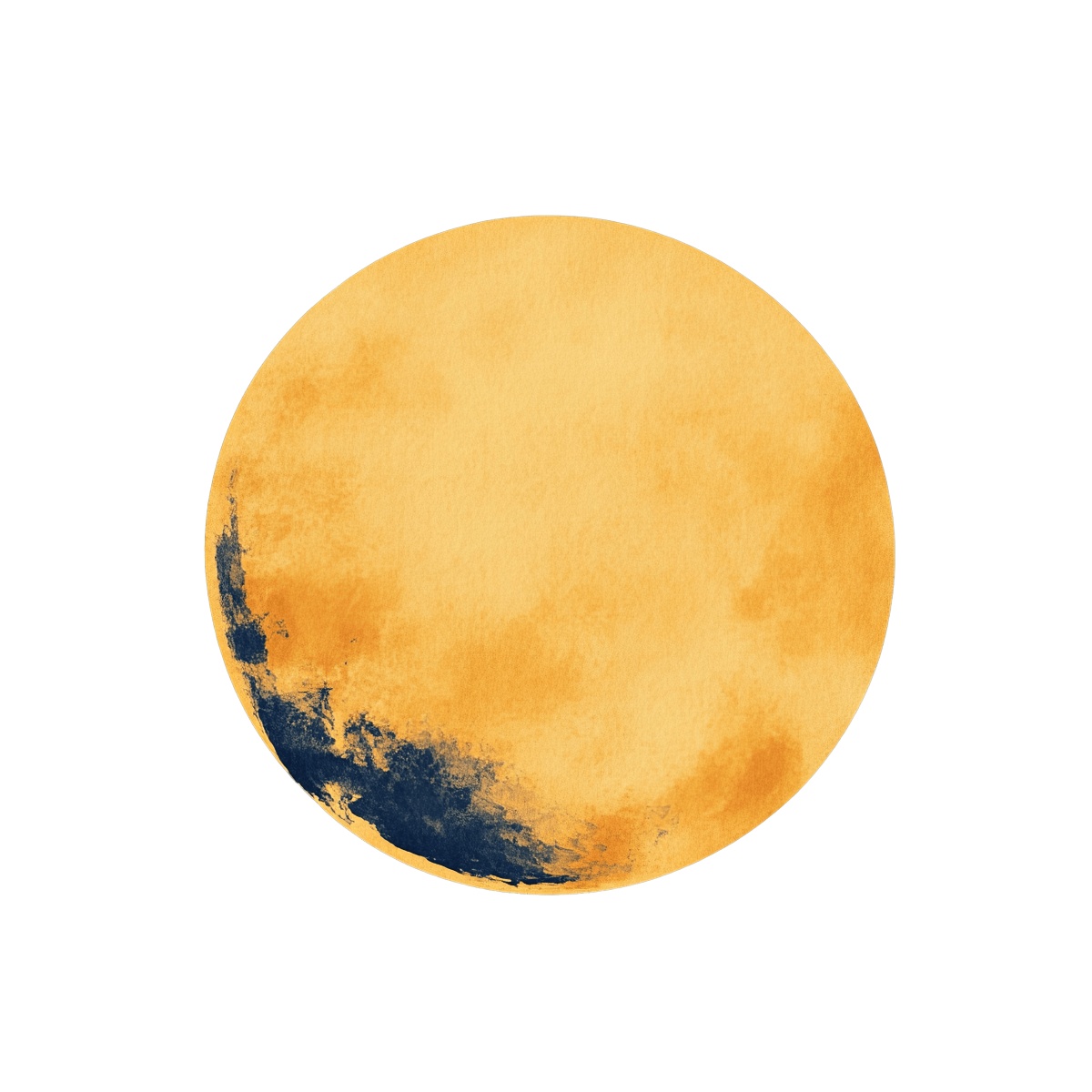 Abstract circular design with yellow and black patterns on a black background.