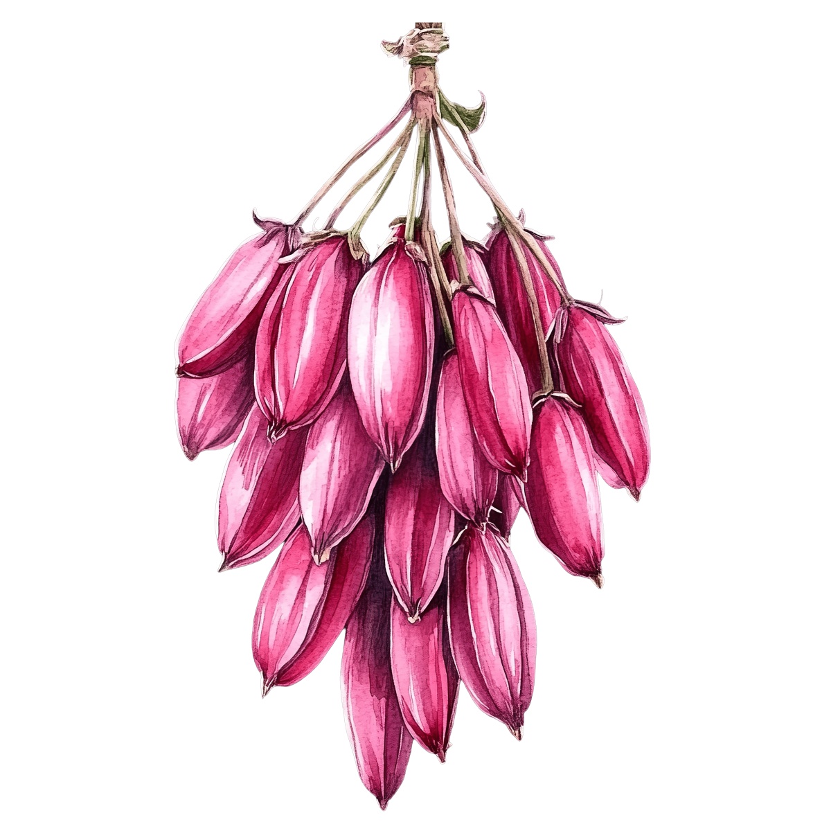 Pink yucca flowers in a cluster.