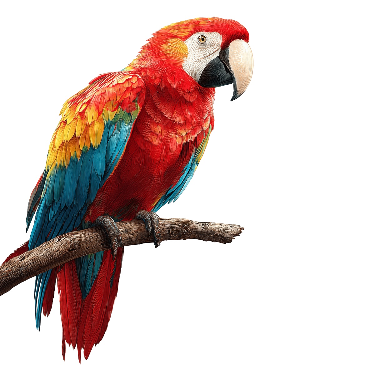 Colorful parrot on a branch