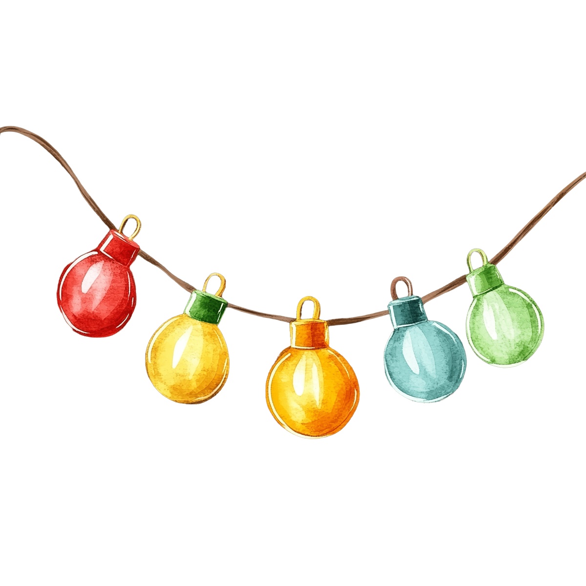 Colorful string of Christmas lights with red, yellow, blue, and green bulbs.