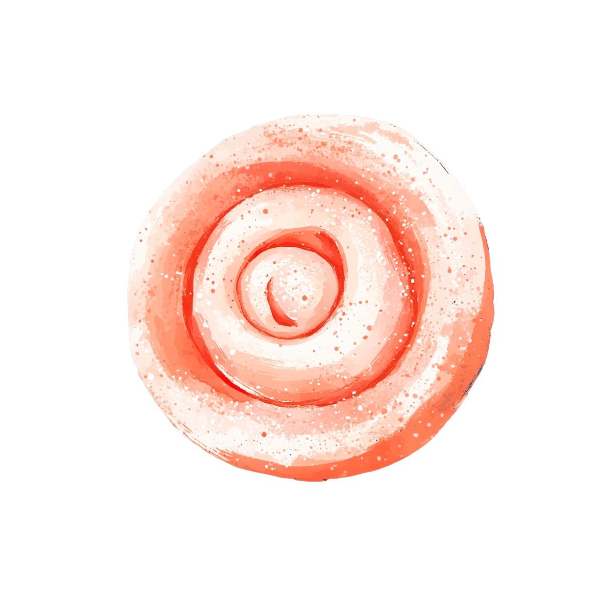 Watercolor cinnamon roll with icing.