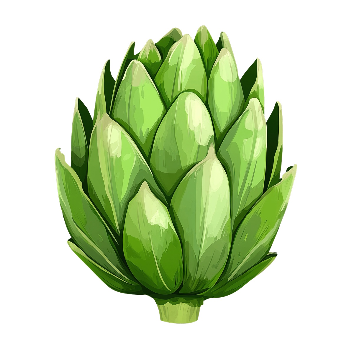 Green artichoke with detailed leaves.