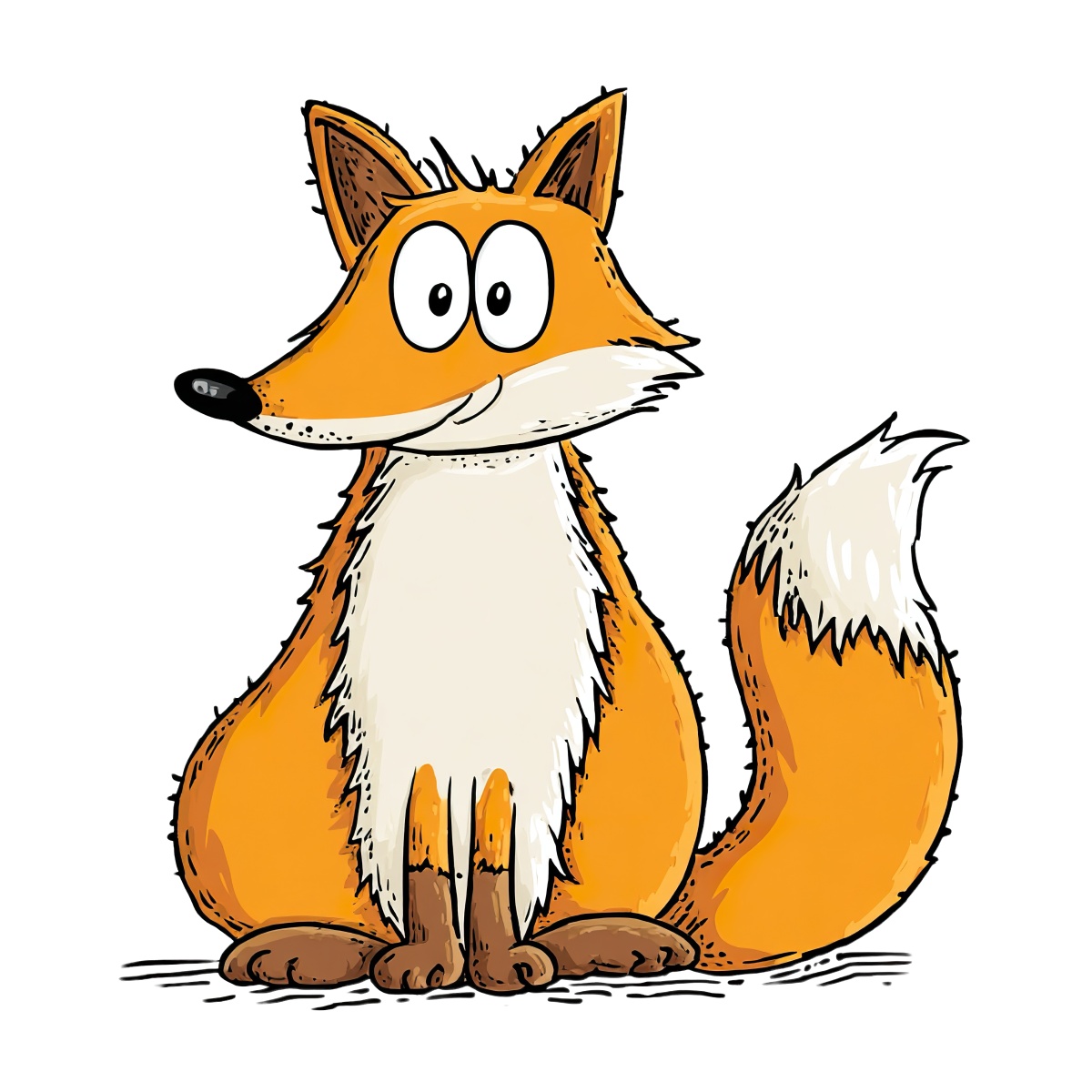 Cartoon fox with large eyes