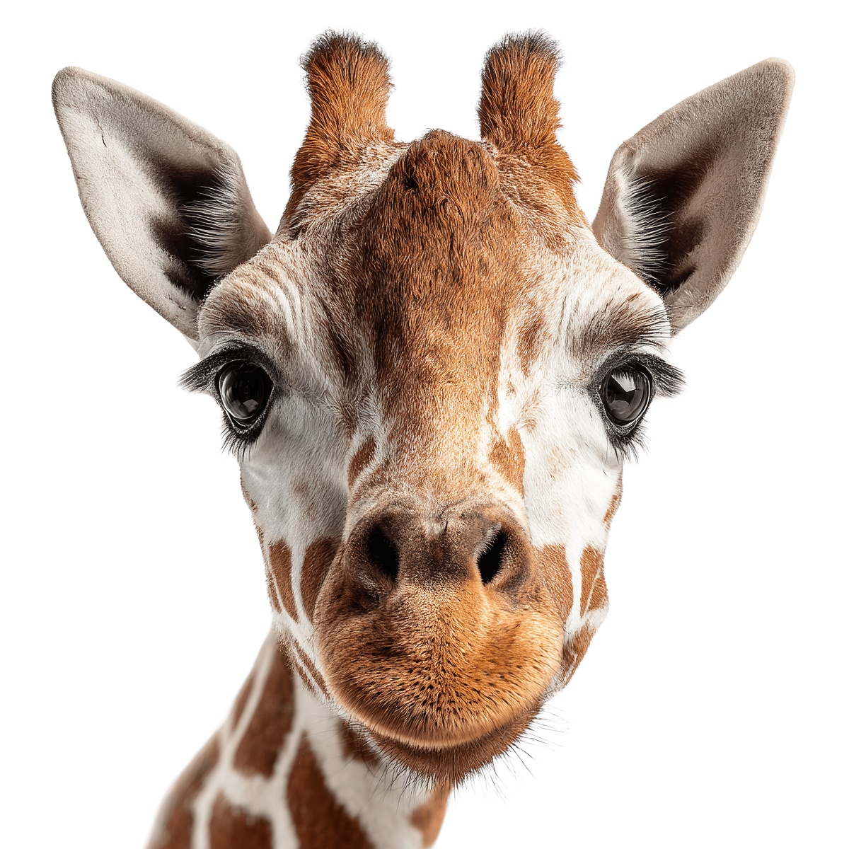 Close-up of a giraffe's expressive face