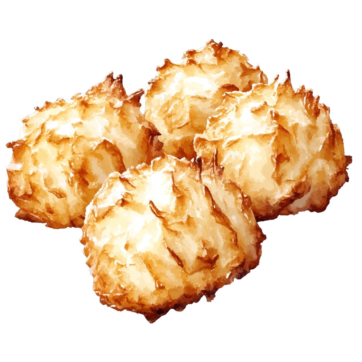 Golden brown coconut macaroons.