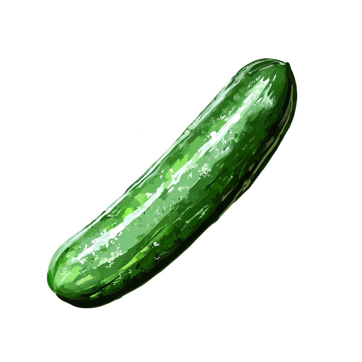 Green cucumber with detailed texture and realistic shading.