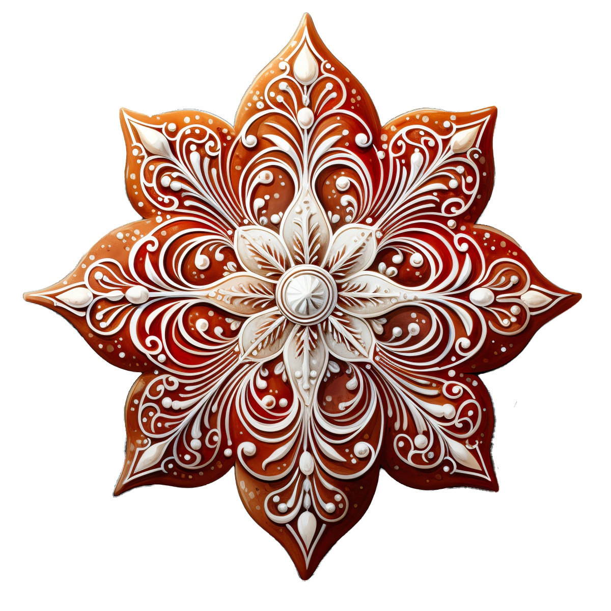 Intricate mandala design featuring ornate patterns in warm colors.