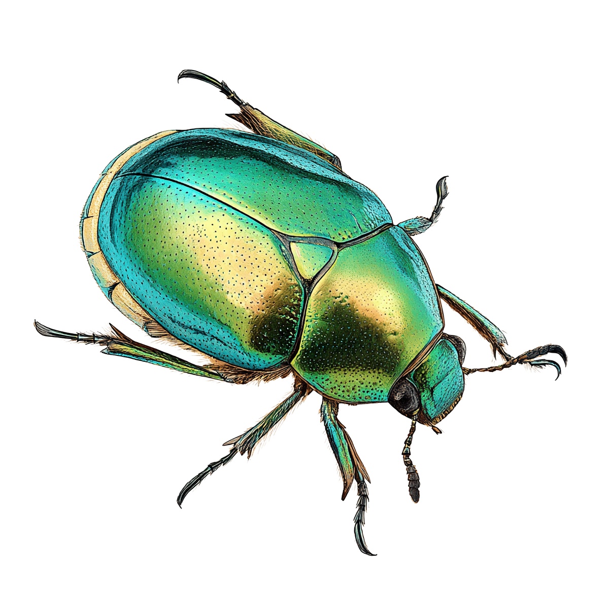 Shiny green and gold beetle