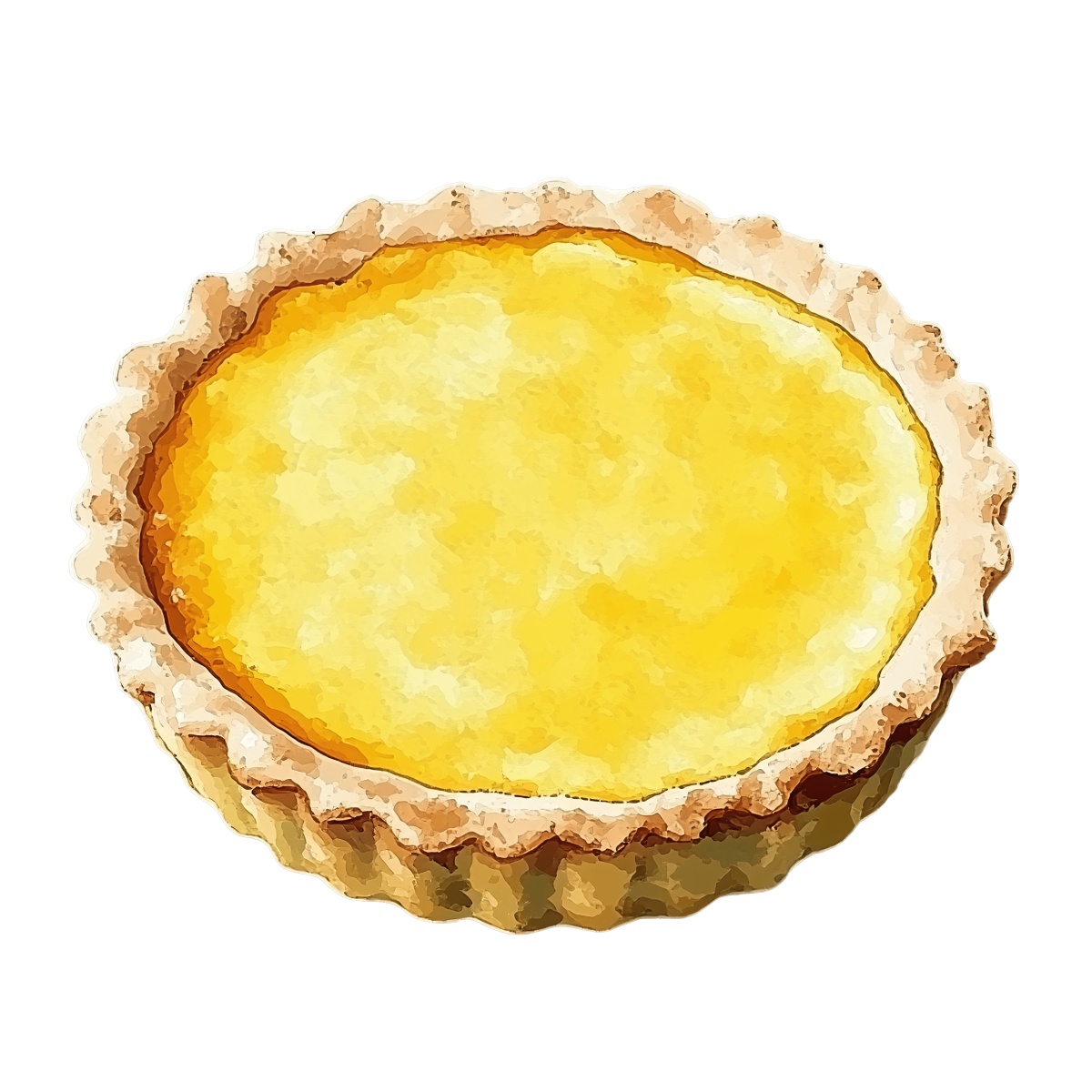 Lemon tart with a golden crust.