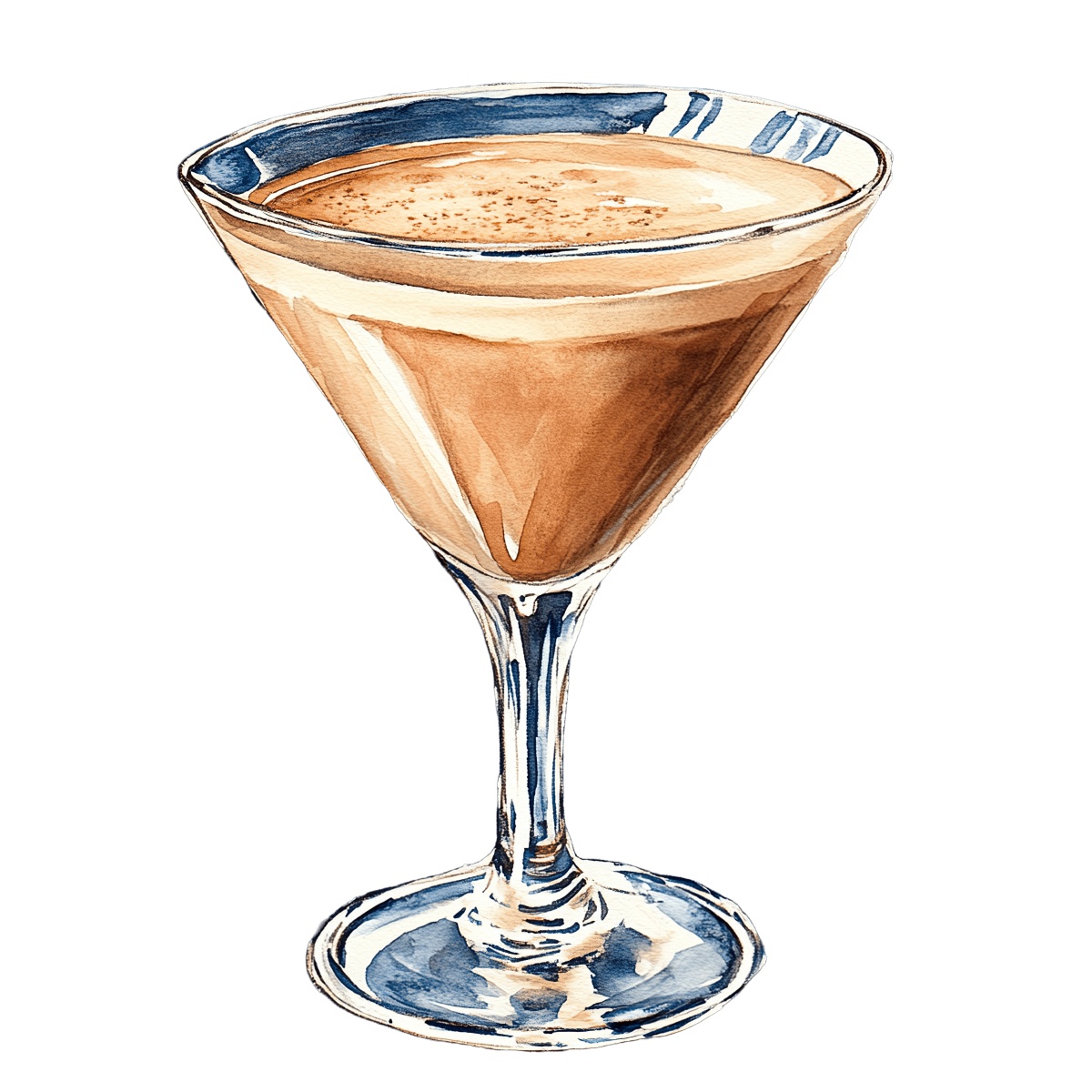 Martini glass with a creamy espresso martini cocktail inside.