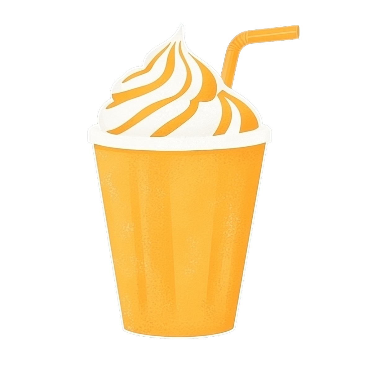 Orange creamsicle float with whipped cream and a straw on top.