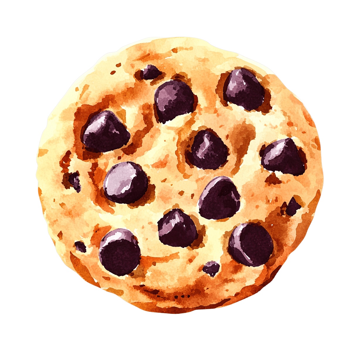 Chocolate chip cookie with realistic texture.