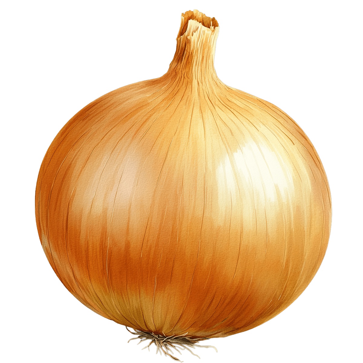 Realistic yellow onion with detailed texture in a clipart style.