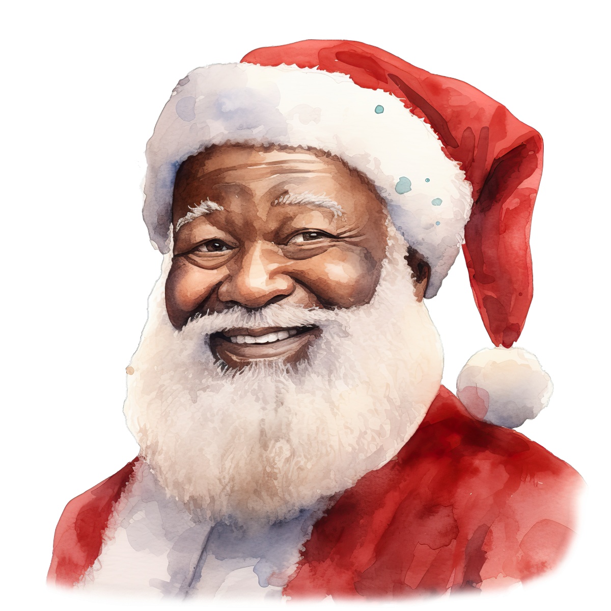 Santa Claus wearing a red suit and hat with a white beard.