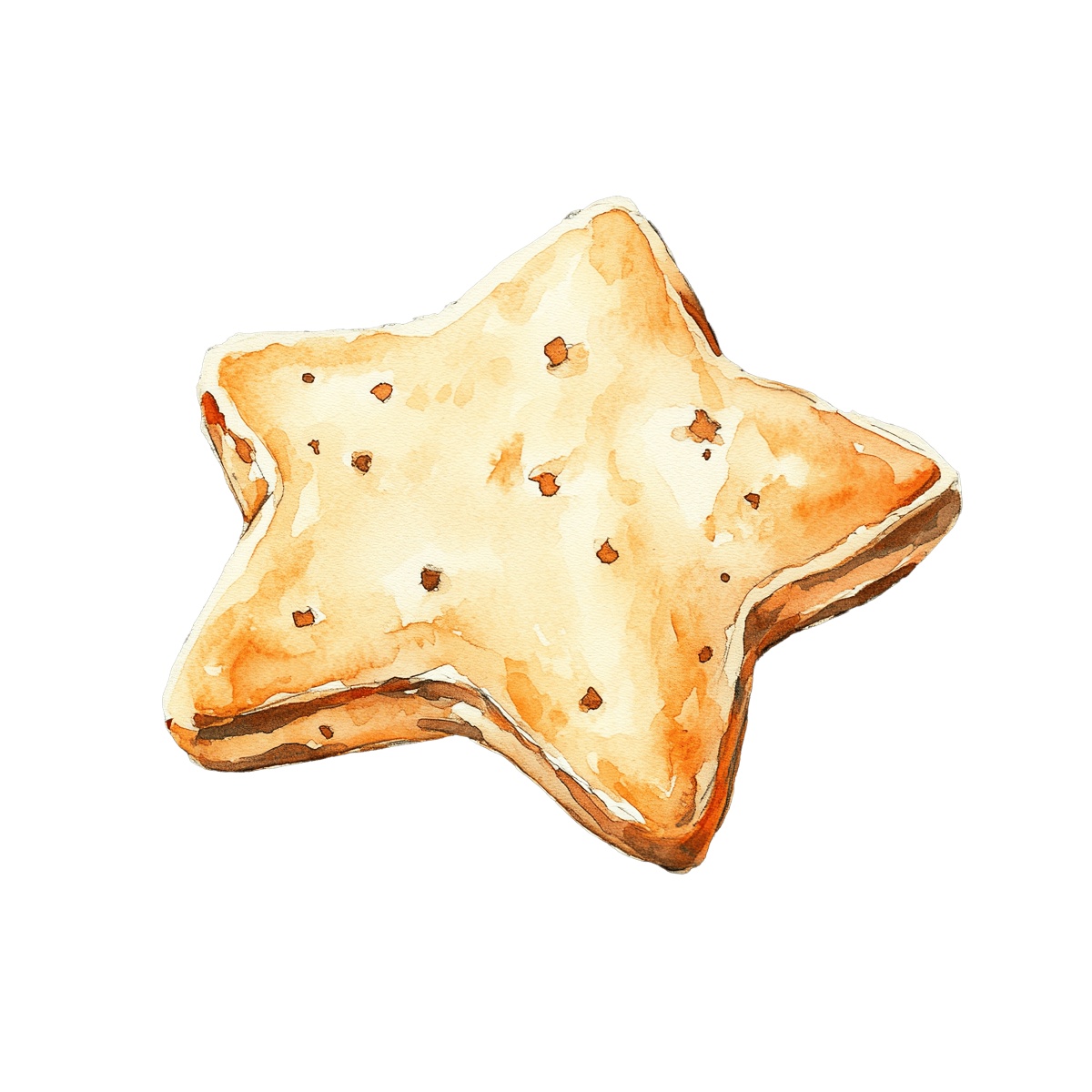 Light golden star-shaped cookie with a speckled surface illustration.