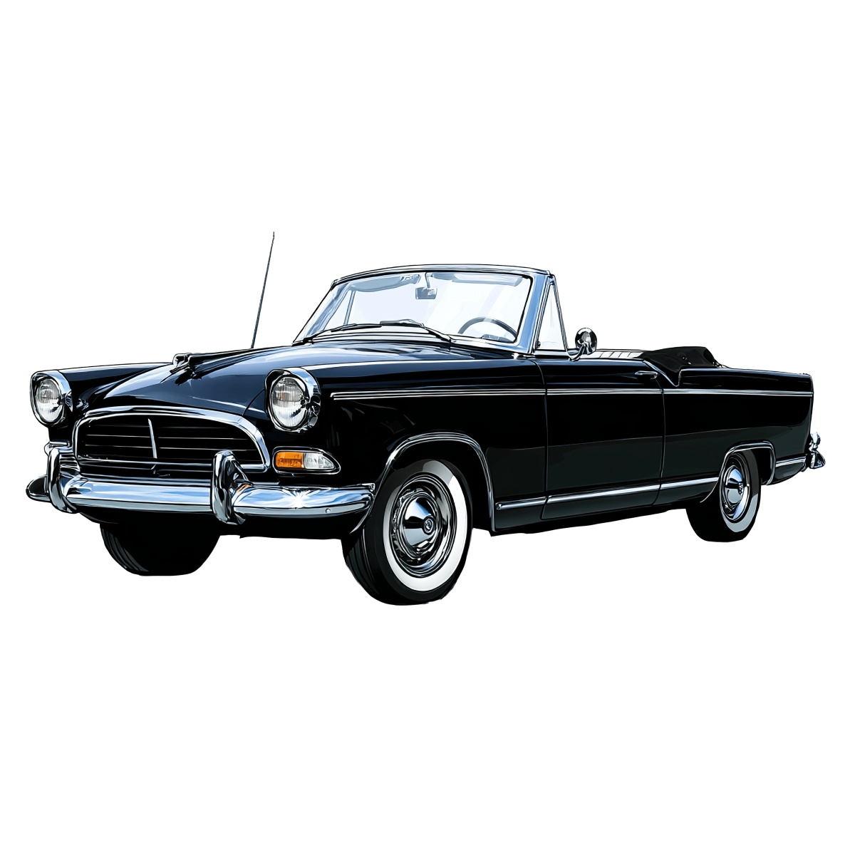 Vintage black convertible car