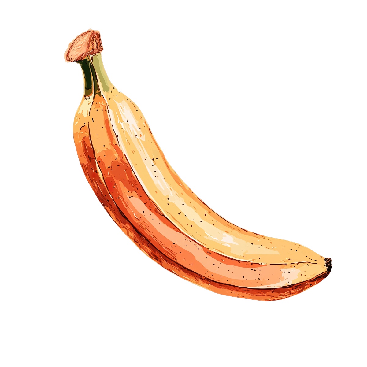 Ripe banana with detailed texture and vibrant color variations.